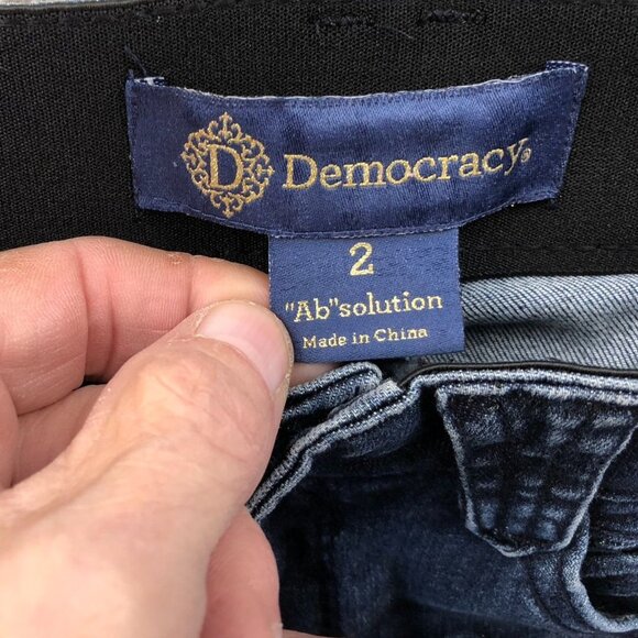 Democracy Womens Jeans Size 2 Distressed Skinny Leg Blue Denim Stretch Ankle - Picture 3 of 16